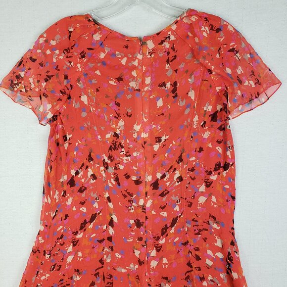 NWOT Carolina Herrera Silk Dress Pink Multi Red size 14 Colorful - Picture 9 of 13